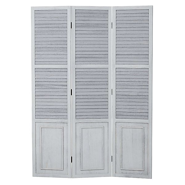 Homestyle4u 3-tlg. Paravent in Weiß Grau 120x170 cm 1363 günstig online kaufen