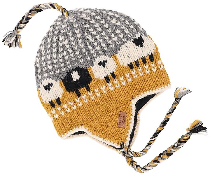 Guru-Shop Strickmütze Wollmütze mit Ohrenklappen, Norwegermütze,.. günstig online kaufen