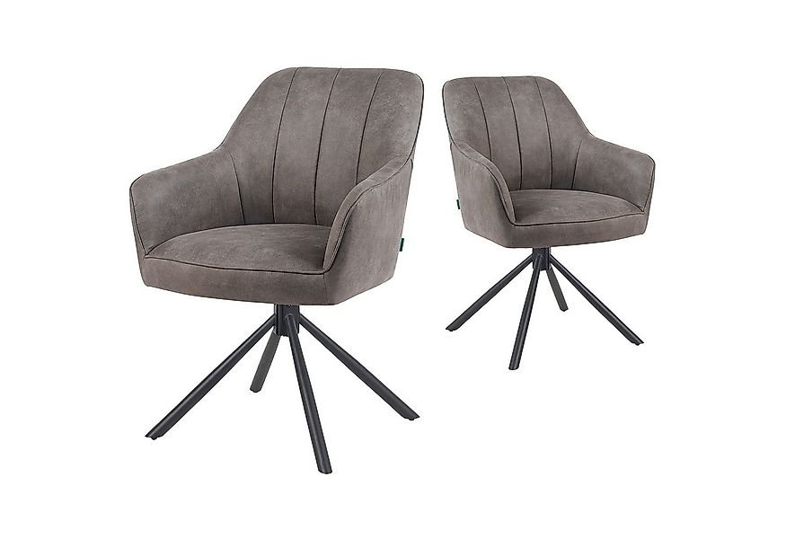 DUBI Möbel Polsterstuhl Mika-Piet (2 St), Federkern, pulverbeschichtet, 360 günstig online kaufen