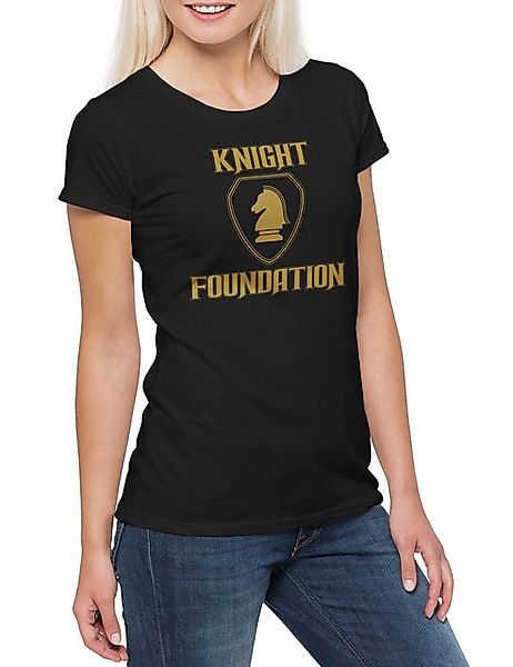 Urban Backwoods Print-Shirt Black Knight Foundation Logo Damen T-Shirt Tv R günstig online kaufen