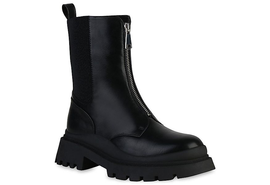 VAN HILL 837956 Plateaustiefelette Damen Leicht Gefütterte Stiefeletten Pla günstig online kaufen