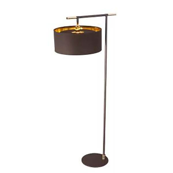 Stehlampe Braun Gold 162cm Stoff Schirm Wohnzimmer günstig online kaufen