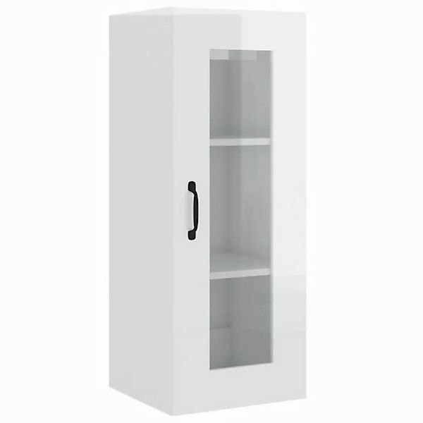 vidaXL Hängeschrank Hängeschrank Hochglanz-Weiß 34,5x34x90 cm Glas Vitrine günstig online kaufen