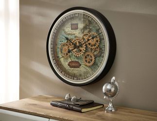 formano Wanduhr XXL Weltkarte 58cm Metall günstig online kaufen
