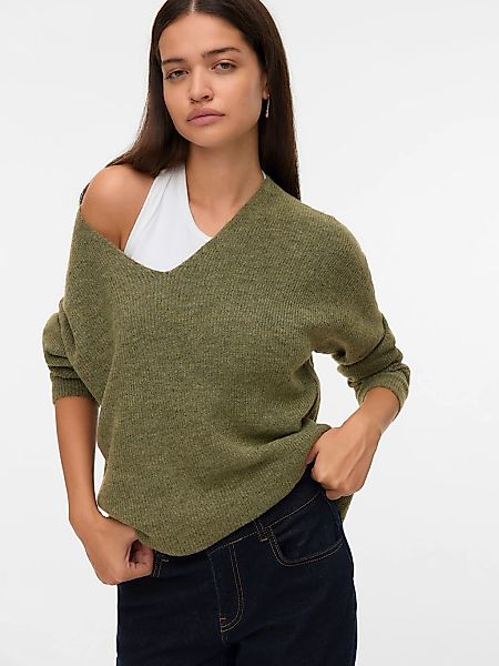 Vero Moda V-Ausschnitt-Pullover "VMCREWLEFILE LS V-NECK BLOUSE NOOS" günstig online kaufen