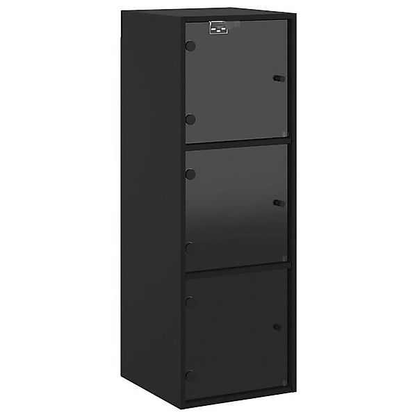 vidaXL Glashängeschrank Wandschrank mit Glastüren Schwarz 35x37x100 cm (1-S günstig online kaufen