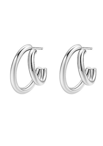 Hey Happiness Paar Creolen Edelstahl Damen Doppelt, 18K Roségold Vergoldet, günstig online kaufen