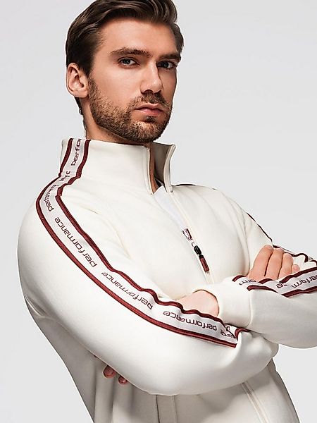 OMBRE Sweatjacke Herren-Sweatjacke mit Streifenbändern und hohem Stehkragen günstig online kaufen