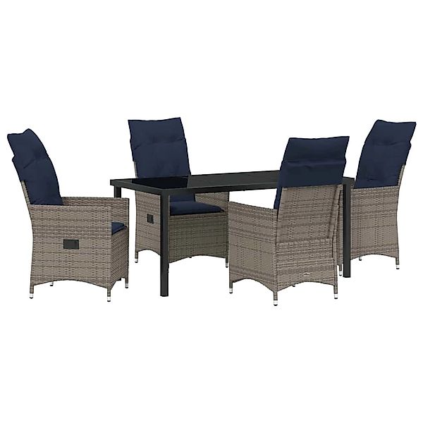 vidaXL Garten Essgruppe 5-Tlg Grau Poly Rattan 3379593 günstig online kaufen
