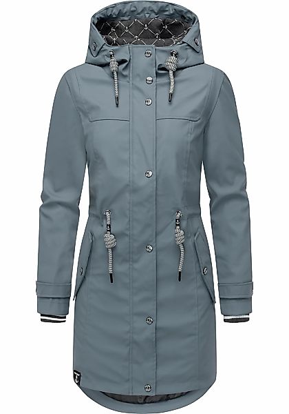 PEAK TIME Regenjacke "L60042" mit Kapuze stylisch taillierter Regenmantel f günstig online kaufen