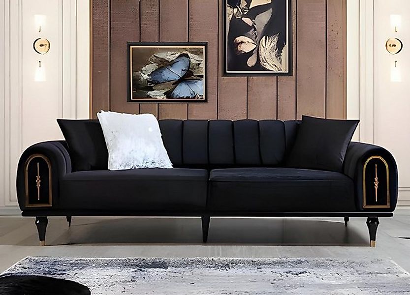 Xlmoebel 3-Sitzer Designer-Sofa in Schwarz für das Wohnzimmer mit drei Sitz günstig online kaufen