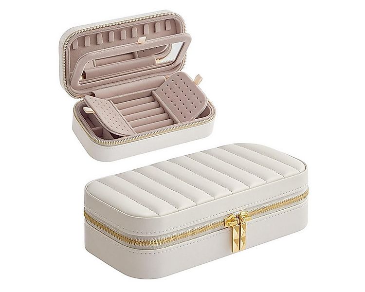 XDeer Schmuckkasten Schmuckschatulle mit Spiegel Tragbar Reise Schmuckbox, günstig online kaufen