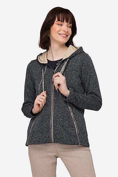 Laurasøn Sweatjacke Strickfleece-Jacke Kapuze Zipptaschen günstig online kaufen