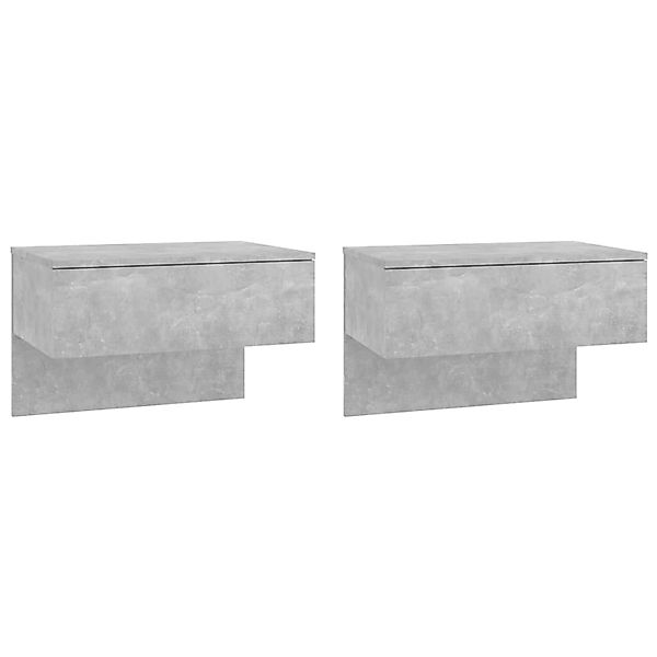 vidaXL Nachttisch Wand-Nachttische 2 Stk. Betongrau günstig online kaufen