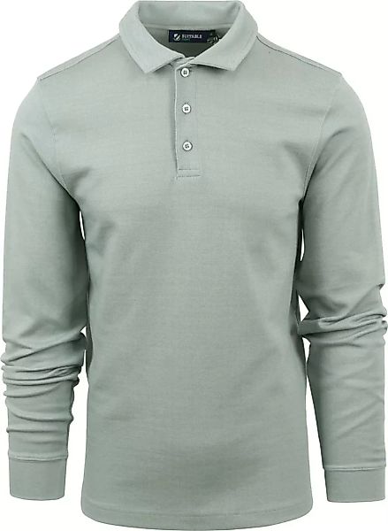 Langarm Slim-Fit Poloshirt "Jink" Stahlgrün - Größe XXL günstig online kaufen