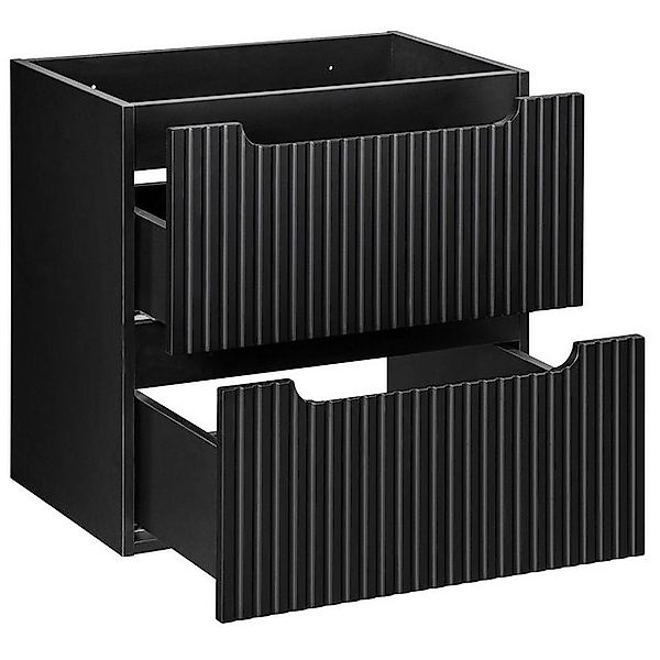 Lomadox Waschbeckenschrank NEWPORT-56-BLACK 60cm Badmöbel 2 günstig online kaufen