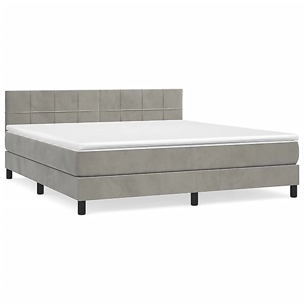 vidaXL Boxspringbett mit Matratze Hellgrau 160x200 cm Samt1397634 günstig online kaufen