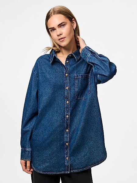 pieces Jeansbluse "PCMAISIE LS DENIM SHIRT NOOS BC" günstig online kaufen