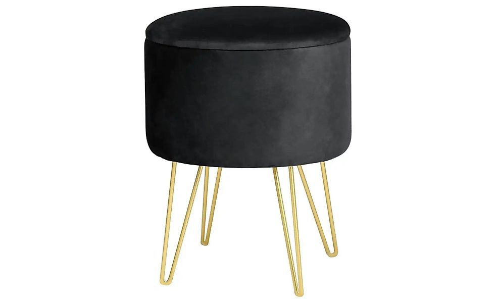 Pouf mit Stauraum Lelia ¦ schwarz Ø: 35 Polstermöbel > Hocker - Höffner günstig online kaufen