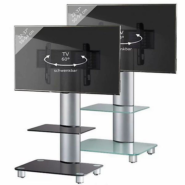 VCM TV-Rack "TV Standfuß Ständer Rack Alu Glas Rollen Blino ZW", (VCM Bilan günstig online kaufen