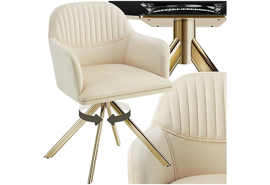 tectake Esszimmerstuhl Samt-Drehstuhl Lona mit dicker Polsterung (Set, 1 St günstig online kaufen