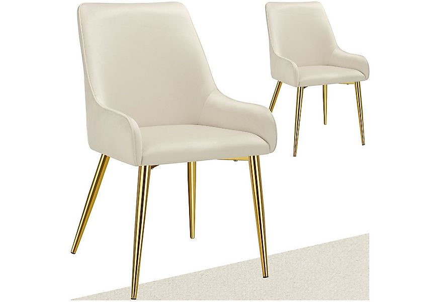 tectake Esszimmerstuhl Polsterstuhl Avane, Samtoptik, Belastbarkeit 120 kg günstig online kaufen