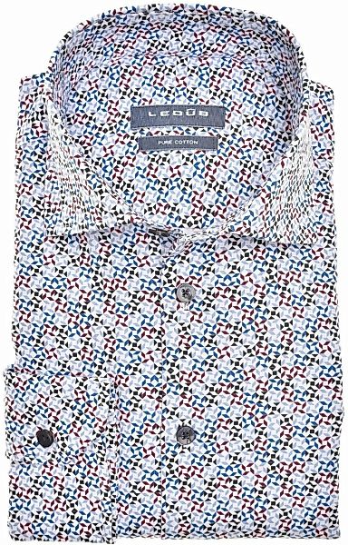 Ledub Hemd Musterdruck Hellblau - Größe 43 günstig online kaufen