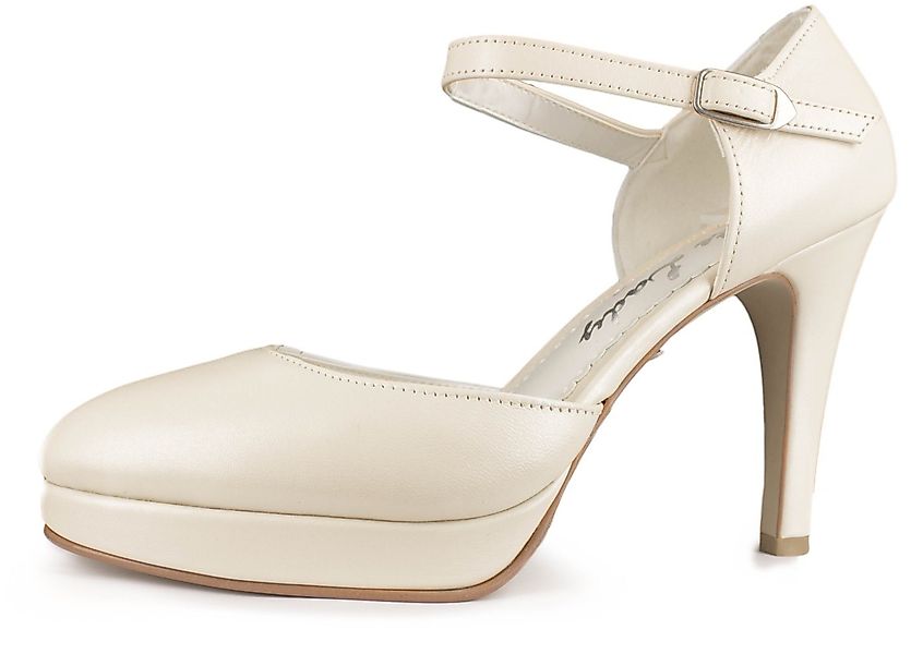 White Lady 277 offwhite Leder - Plateau Brautschuhe Slingpumps günstig online kaufen