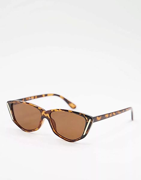 Jeepers Peepers – Cat-Eye-Sonnenbrille für Damen in Schildpattoptik-Braun günstig online kaufen