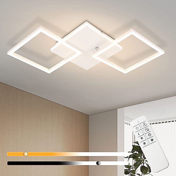 ZMH LED Deckenleuchte Wohnzimmer Schwarz/Weiß 3000-6500K Modern Deckenlampe günstig online kaufen