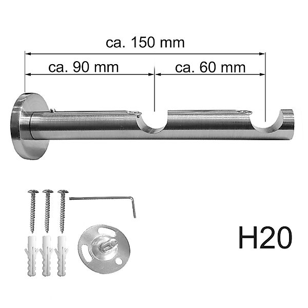 BASIT Gardinenstange Rohr Edelstahl 16 mm günstig online kaufen