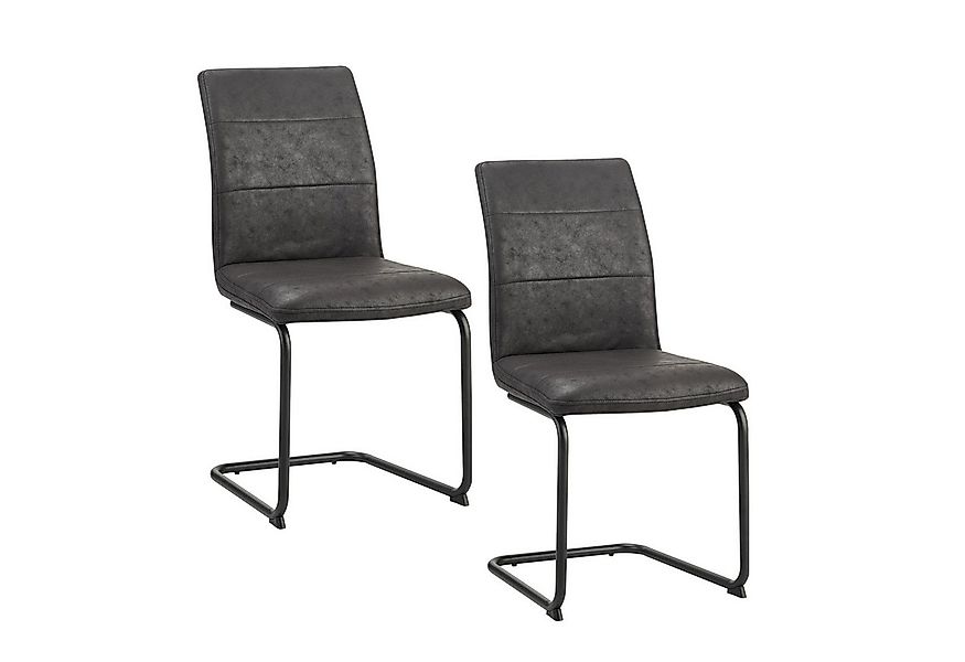 HTI-Living Freischwinger Schwingstuhl Antikanthrazit 2er Set Enie (Set, 2 S günstig online kaufen