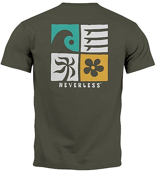 Neverless Print-Shirt Herren T-Shirt Backprint Surfing günstig online kaufen
