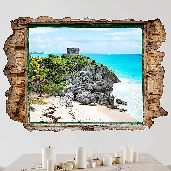 3D Wandtattoo Karibikküste Tulum Ruinen günstig online kaufen