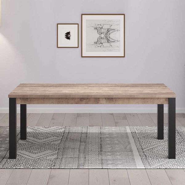 Küchen Tisch modern günstig in Eiche dunkel Holzoptik Schwarz günstig online kaufen