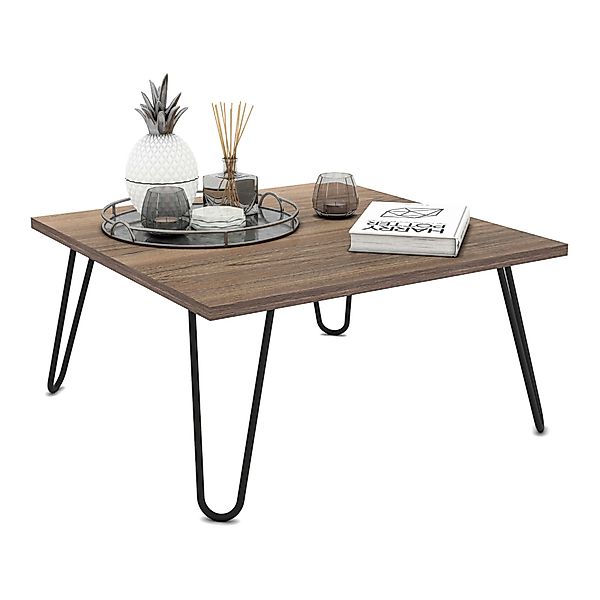 en.casa Couchtisch, »Vindeln« Beistelltisch 60x60x30cm Walnuss günstig online kaufen