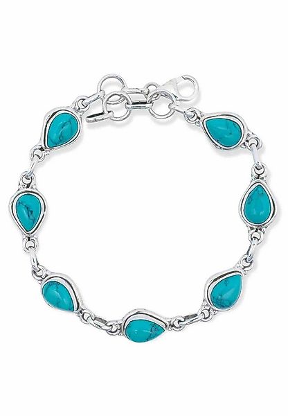 mantraroma Silberarmband SARALA Tropfen aus 925 Silber mit Türkis (Armschmu günstig online kaufen