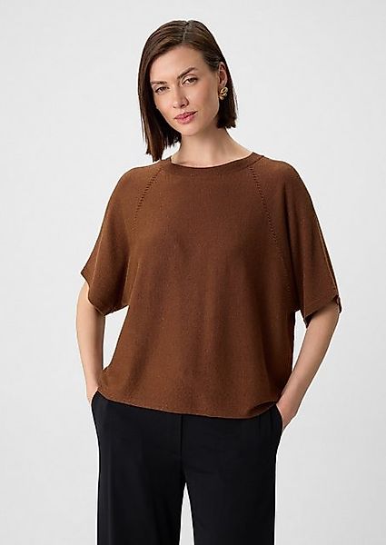 Comma Kurzarmshirt Kurzärmeliger Feinstrick-Pullover mit Glitzergarn im Rel günstig online kaufen