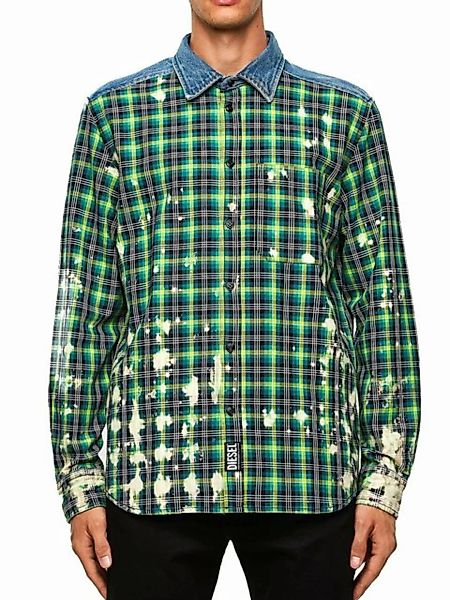 Diesel Langarmhemd Kariertes Hemd mit Spritzer-Details - S-MOON-CHECK günstig online kaufen