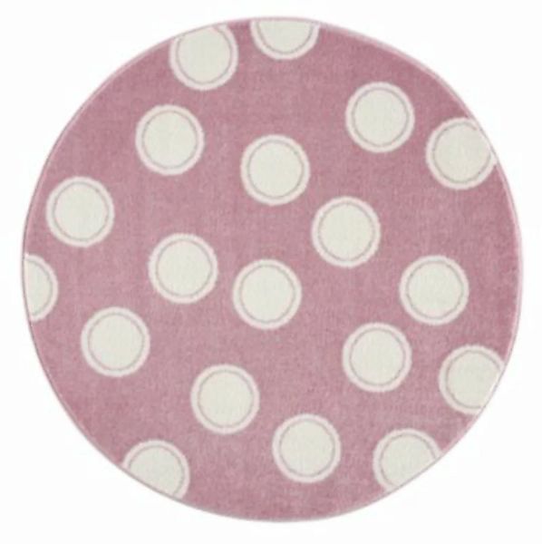 Kids Love Rugs Kinderteppich Punkte rund rosa/weiß Gr. 150 günstig online kaufen