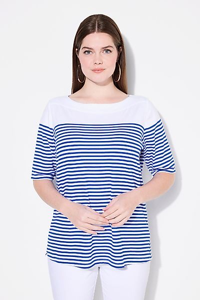 Ulla Popken T-Shirt T-Shirt Bretonringel U-Boot-Ausschnitt günstig online kaufen
