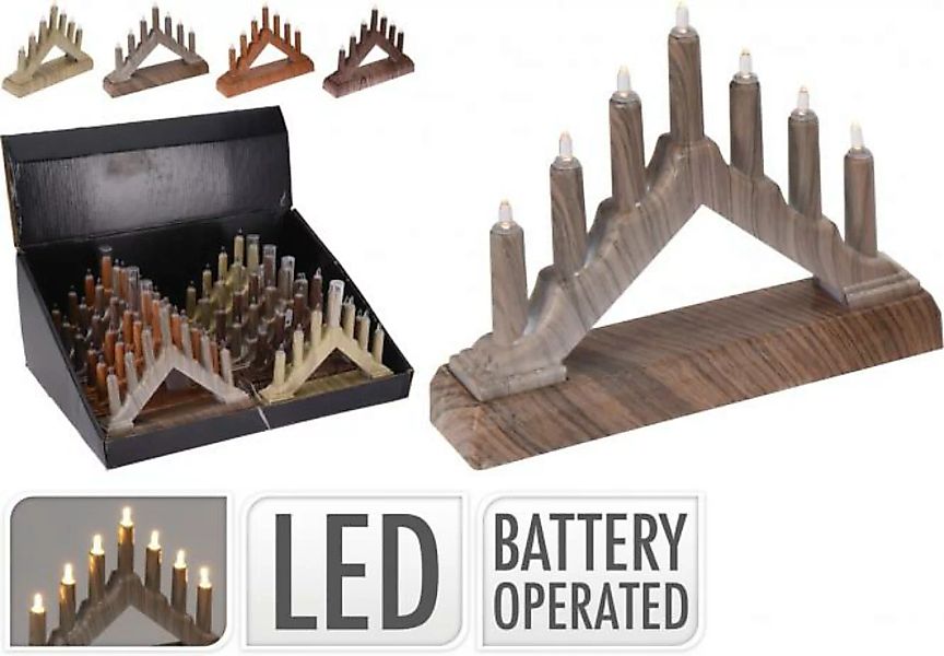 LED-Kerzenbrücke 7 LEDs 1 Stück von Koopman Braun günstig online kaufen
