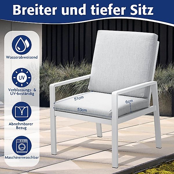 MeXo Gartenstuhl Aluminium Gartenmöbel Esstischstuhl (wetterfeste günstig online kaufen