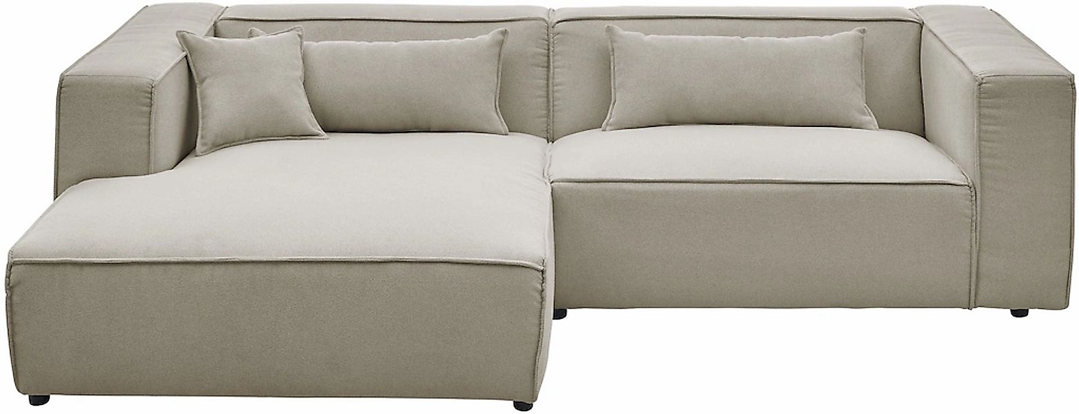 LeGer Home by Lena Gercke Ecksofa "PIARA mit Kedernaht, Cord, Leinenoptik o günstig online kaufen