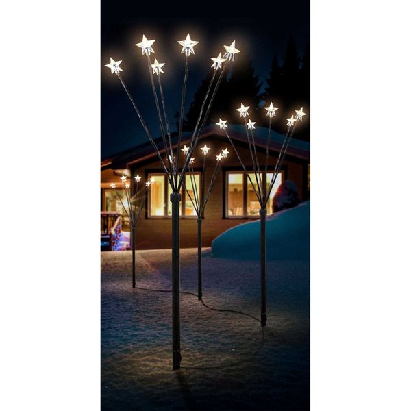 Mojawo Lichtervorhang 4er Set LED-Gartenleuchtstäbe mit günstig online kaufen