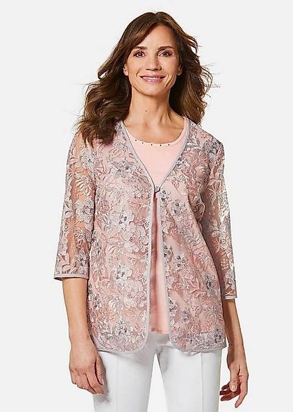 GOLDNER Shirtbluse Kurzgröße: Aufwendig besticktes Blusen-Set günstig online kaufen