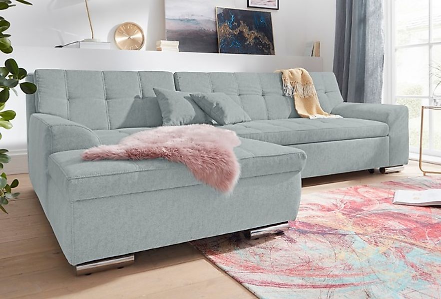 DOMO collection Ecksofa »Aversa, moderne Steppung im Sitz und Rücken, gesch günstig online kaufen