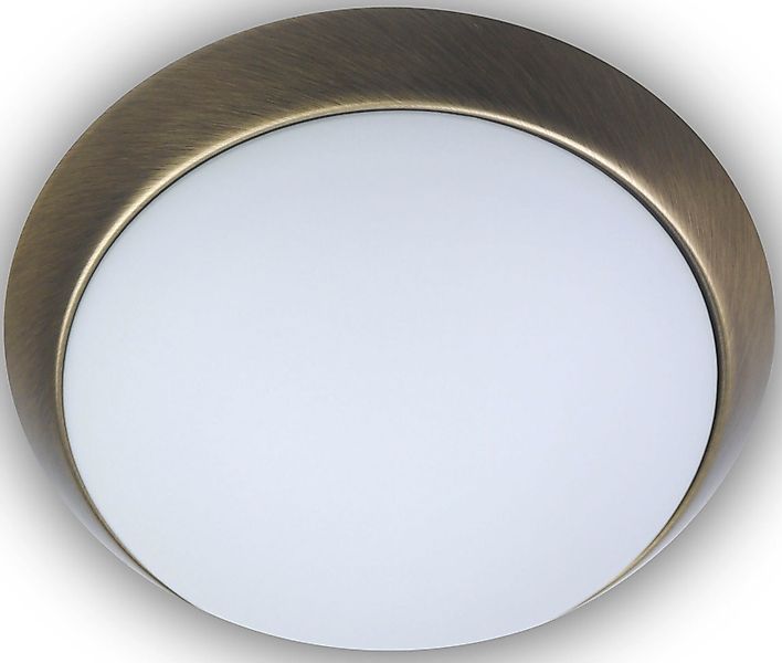 niermann Deckenleuchte »Opal matt, Dekorring Altmessing, LED«, 1 flammig, L günstig online kaufen