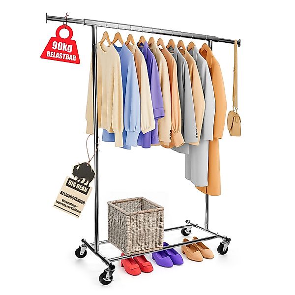 BigDean Kleiderständer Kleiderständer auf Rollen 90kg günstig online kaufen
