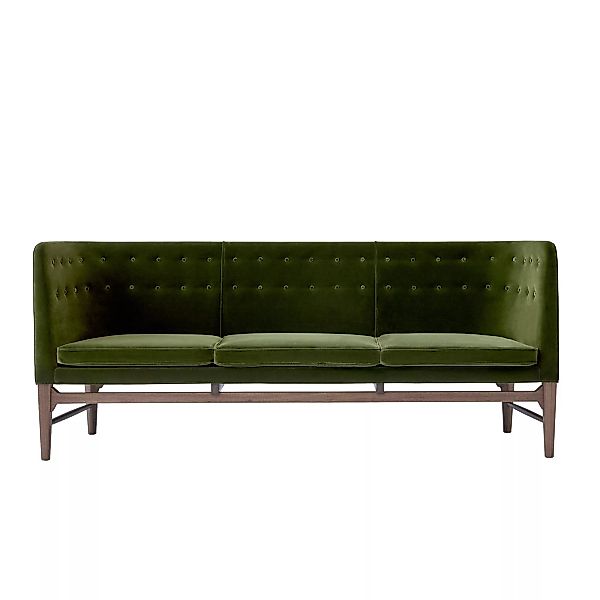&Tradition - Mayor AJ5 3-Sitzer Sofa Gestell Nussbaum - kieferngrün/Stoff V günstig online kaufen